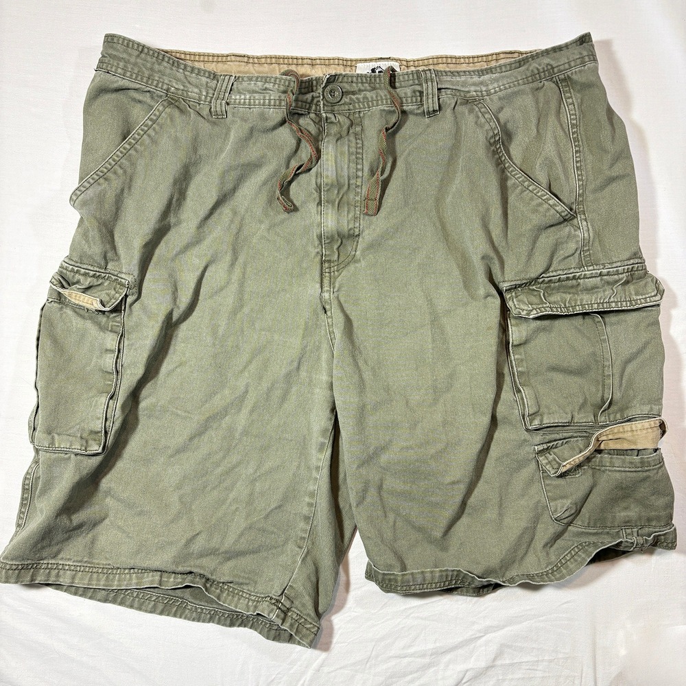 Old Mill Cargo Shorts Green Cotton Hiking Outdoor Casual Utility Mens Size 42